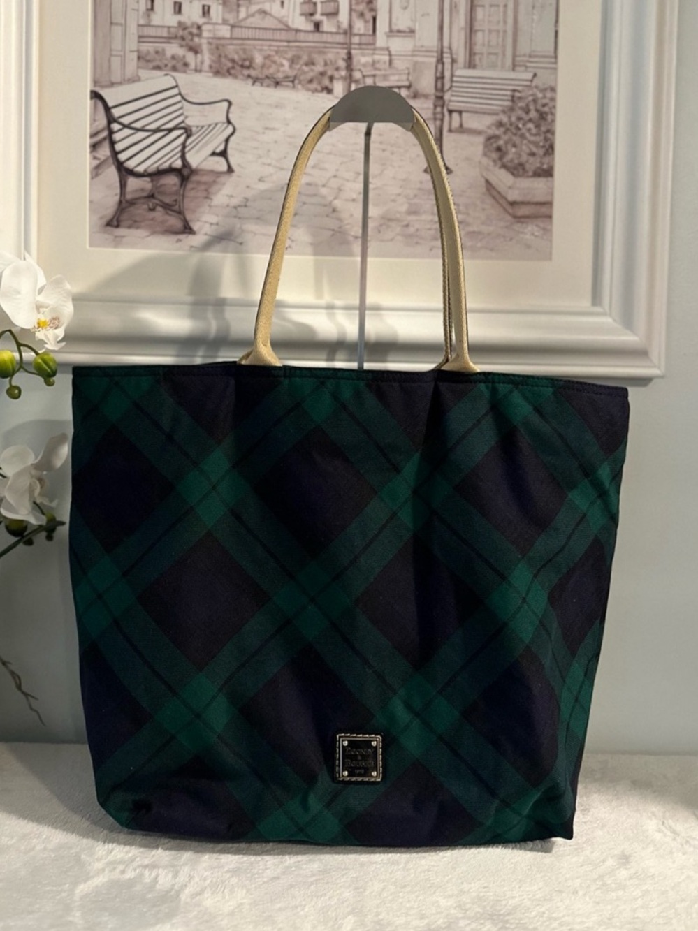 Dooney & Bourke Extra Large Tartan Plaid Shopper Tote Bag